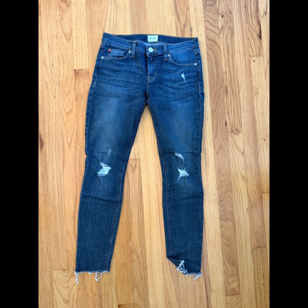 Hudson Denim Ripped Knee Skinny Raw Hem. Size 26